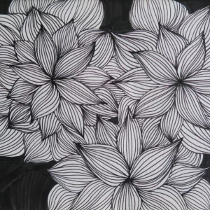 zendoodle fleur noir et blanc