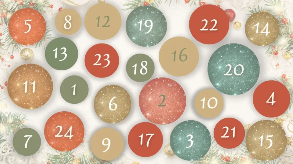 Cases du calendrier de l'Avent